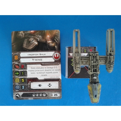 Gra X-Wing; Figurka Y-Wing - przykładowa karta pilota