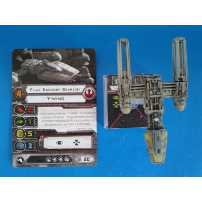 Gra X-Wing; Figurka Y-Wing - przykładowa karta pilota