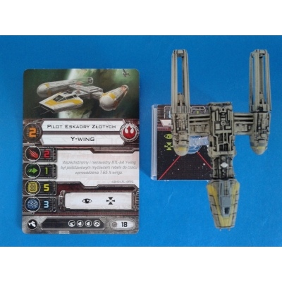 Gra X-Wing; Figurka Y-Wing - przykładowa karta pilota