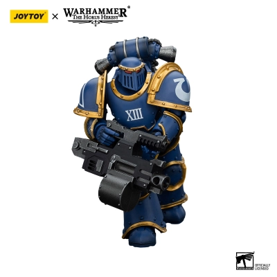 JOYTOY Ultramarines Legion MKIII Tactical Support Squad Legionary with Heavy Bolter Warhammer The Horus Heresy Action Figure 1/18 Figurka 20 cm