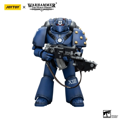 JOYTOY Ultramarines MKVI Tactical Squad Legionary with Bolter & Chainblade Warhammer The Horus Heresy Action Figure 1/18